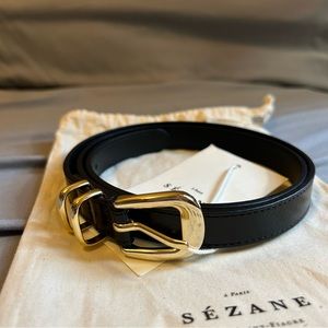Sézane Livie Belt (Black Laquer 85cm)